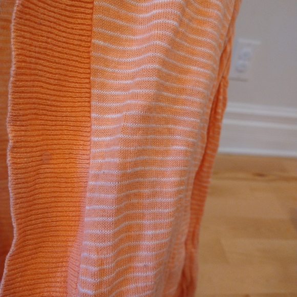 M Gap cream cycle orange and white striped 🍊 cardigan - Picture 3 of 10